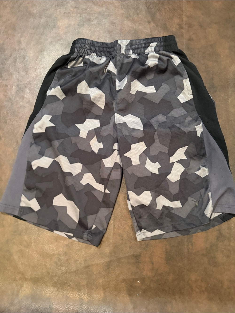 Boys Gray Camo Performance Shorts